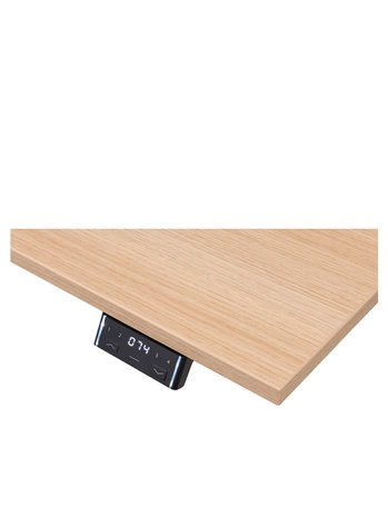 Zit/sta Thuiswerkplek afm. 160x80cm met eiken blad en alu onderstel incl. stekkerdoos.